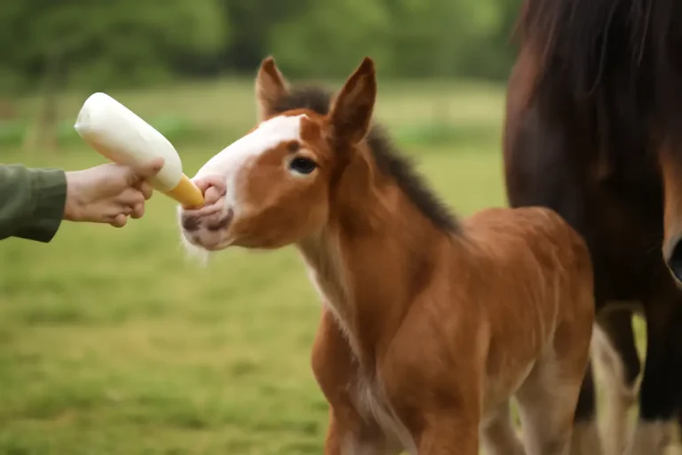 feeding shire horse foals