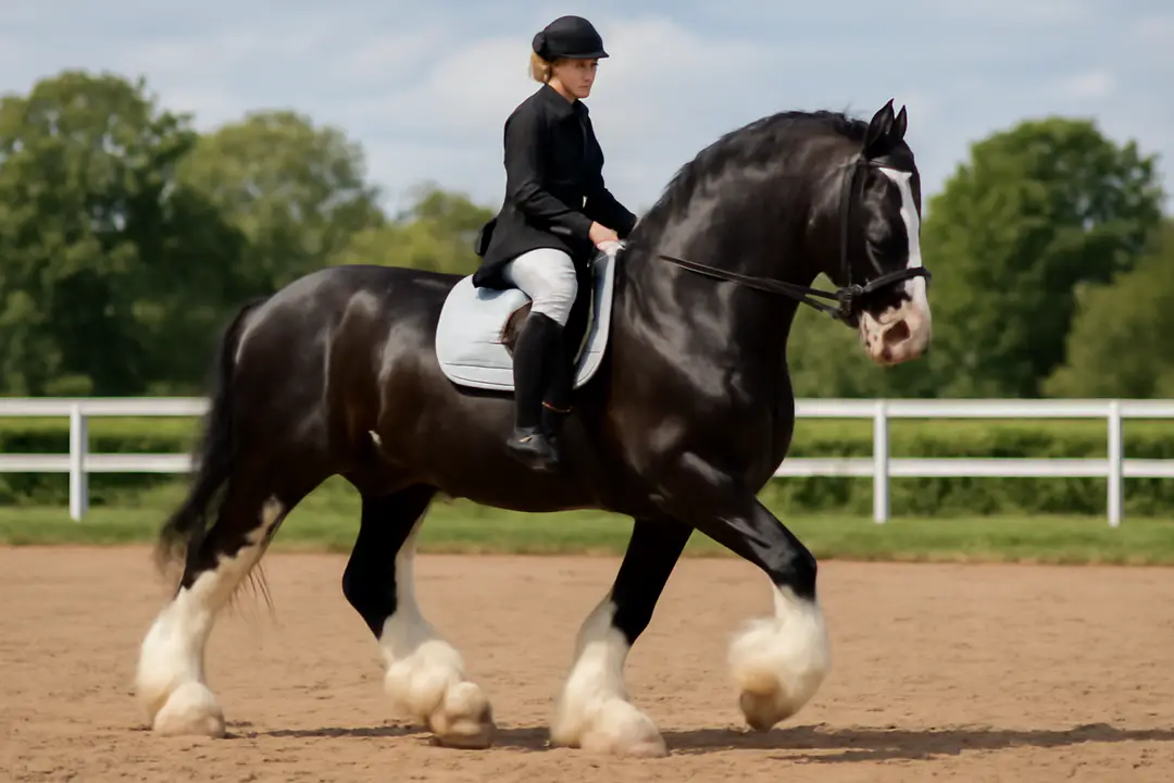 dressage with shire horses
